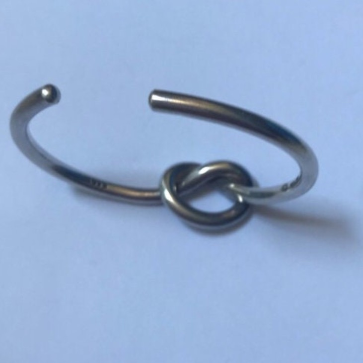 Vintage Georg Jensen Love Knot Sterling Silver 925 Bangle Cuff Bracelet